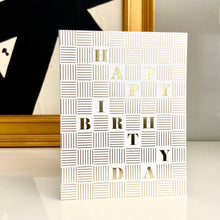 Load image into Gallery viewer, Gold Foil Checker Happy Birthday