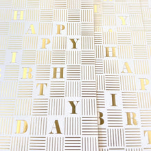 Load image into Gallery viewer, Gold Foil Checker Happy Birthday