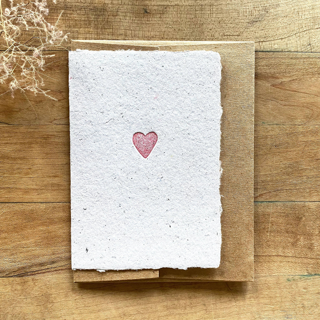 Tiny heart handmade greeting card
