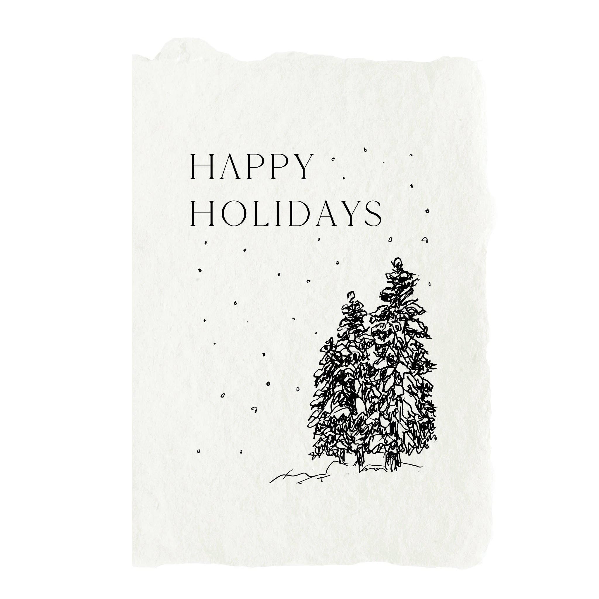 Snowy trees happy holidays card
