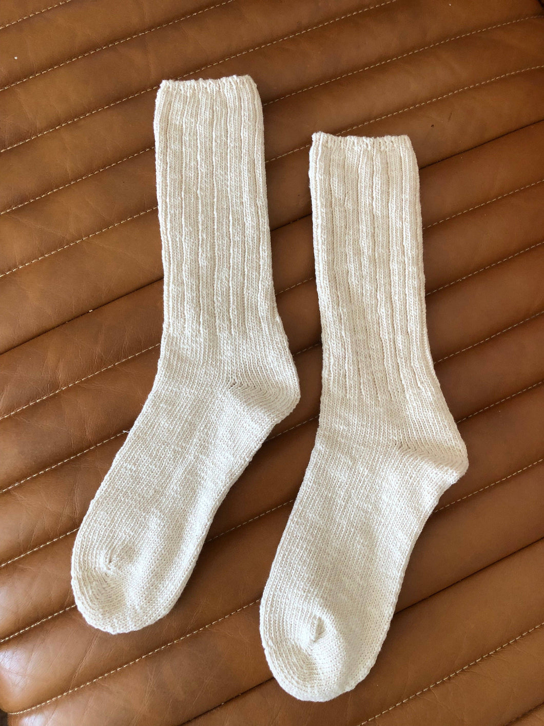 SLUB COTTON HIGH SOCKS