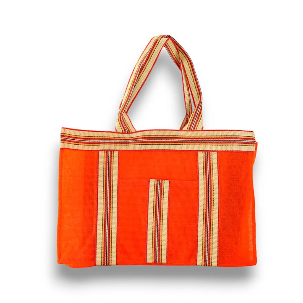 Orange recycled nylon beach bag