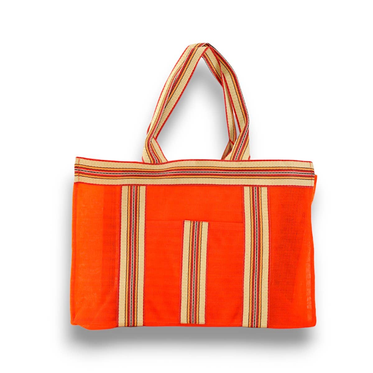 Orange recycled nylon beach bag