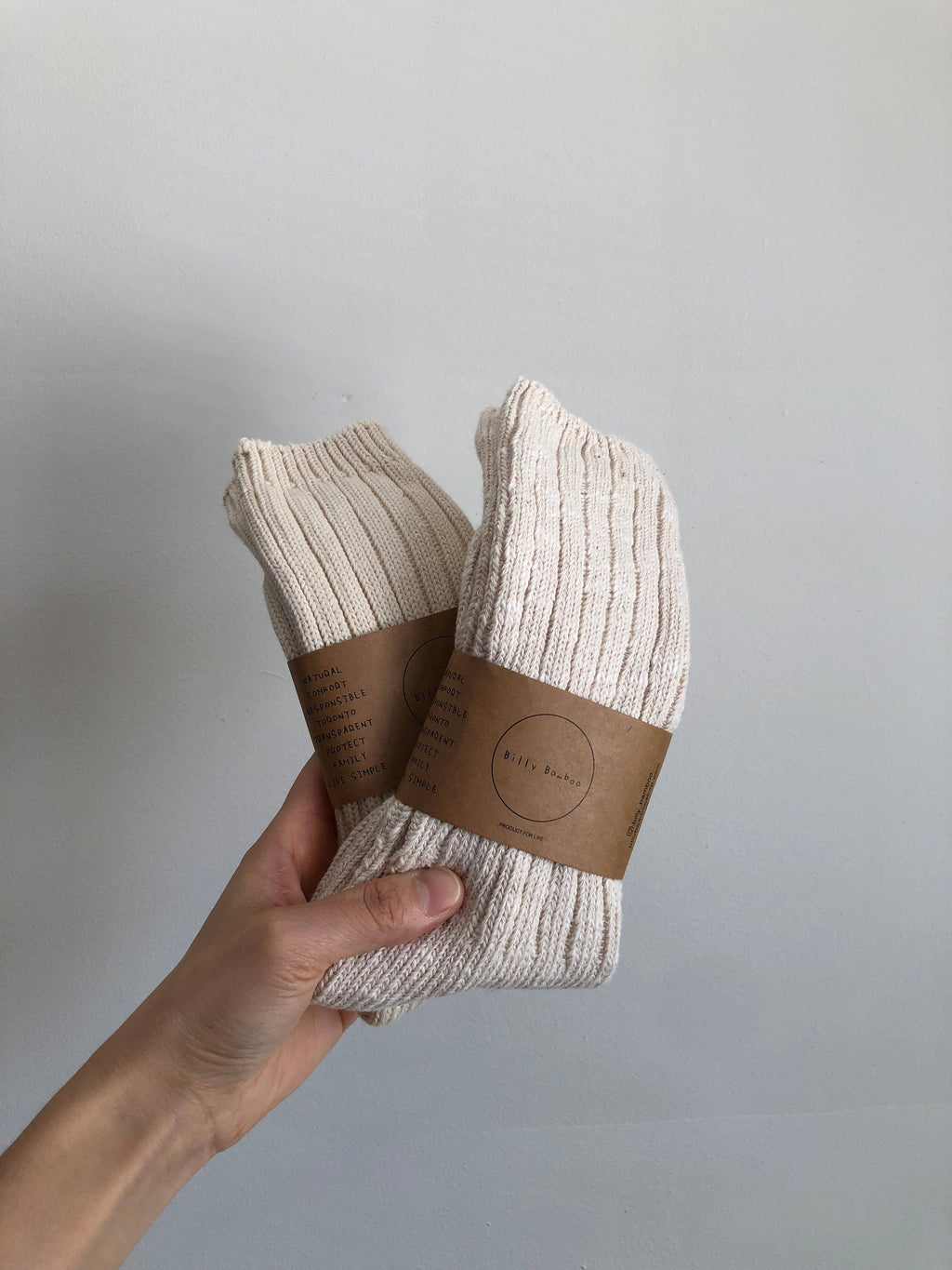 SLUB COTTON HIGH SOCKS