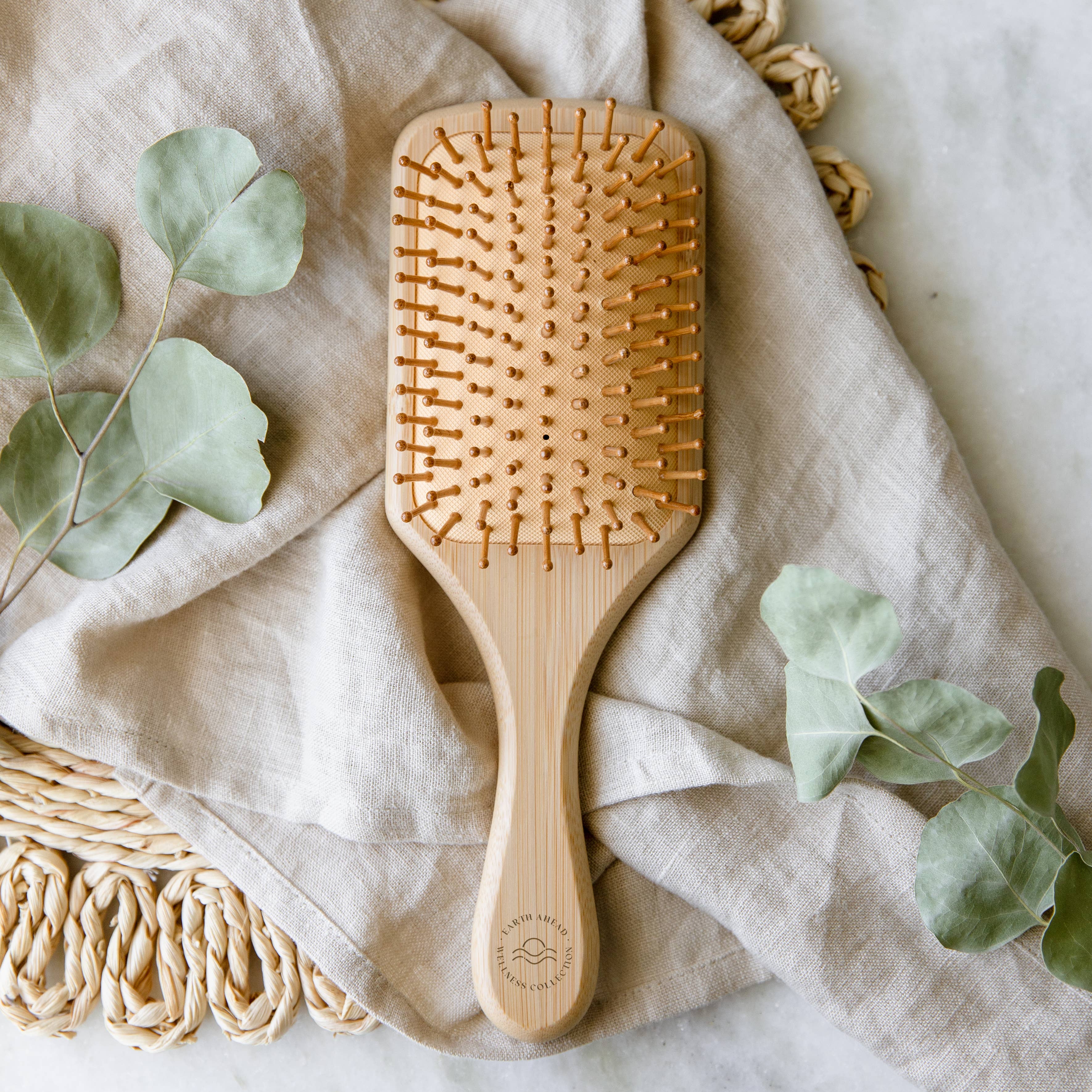Bamboo Hair Brush With Cleaner