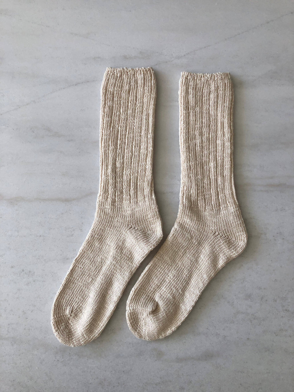 SLUB COTTON HIGH SOCKS