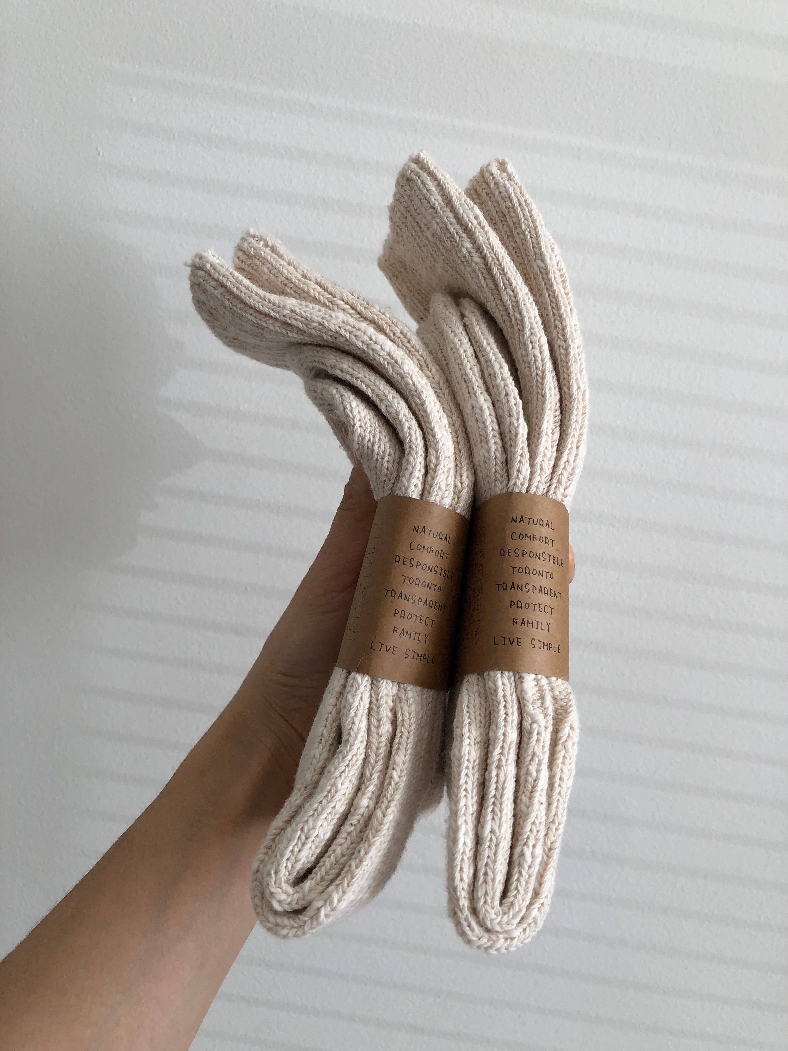 SLUB COTTON HIGH SOCKS