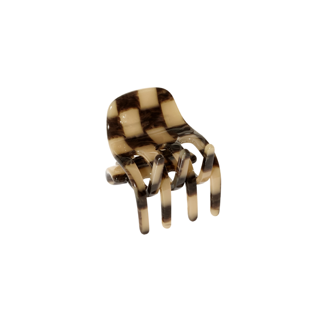 Small Hair Claw Clip — Faded Checker