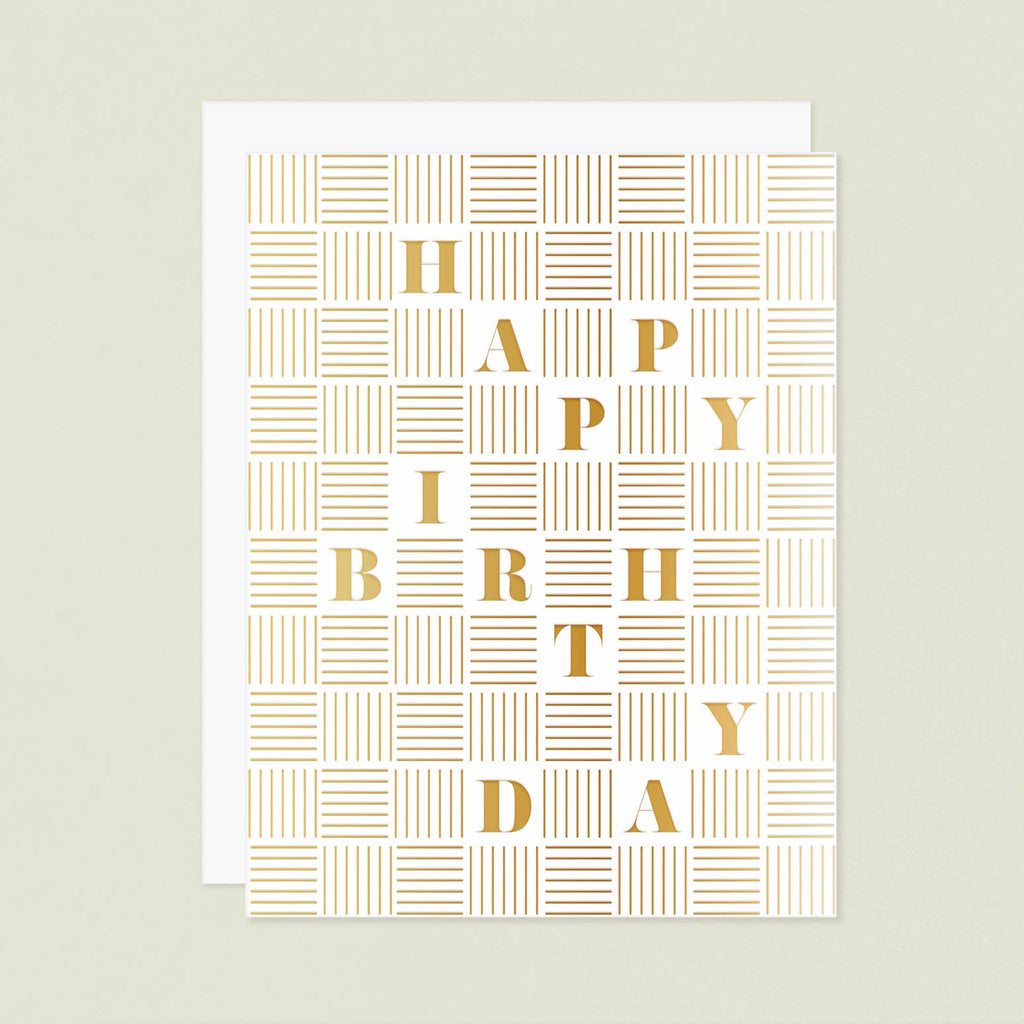 Gold Foil Checker Happy Birthday