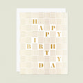 Gold Foil Checker Happy Birthday