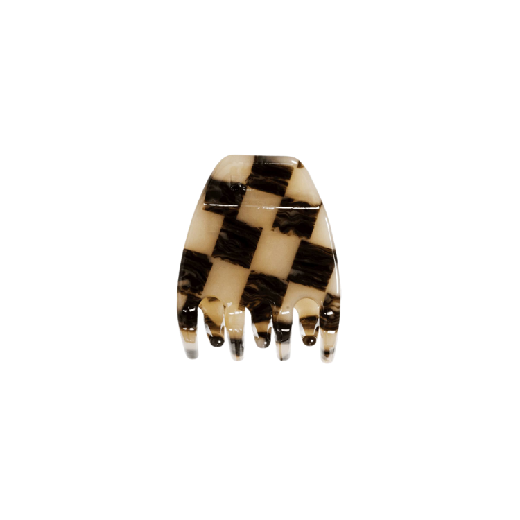 THE MINI HAIR CLAW IN FADED CHECKER