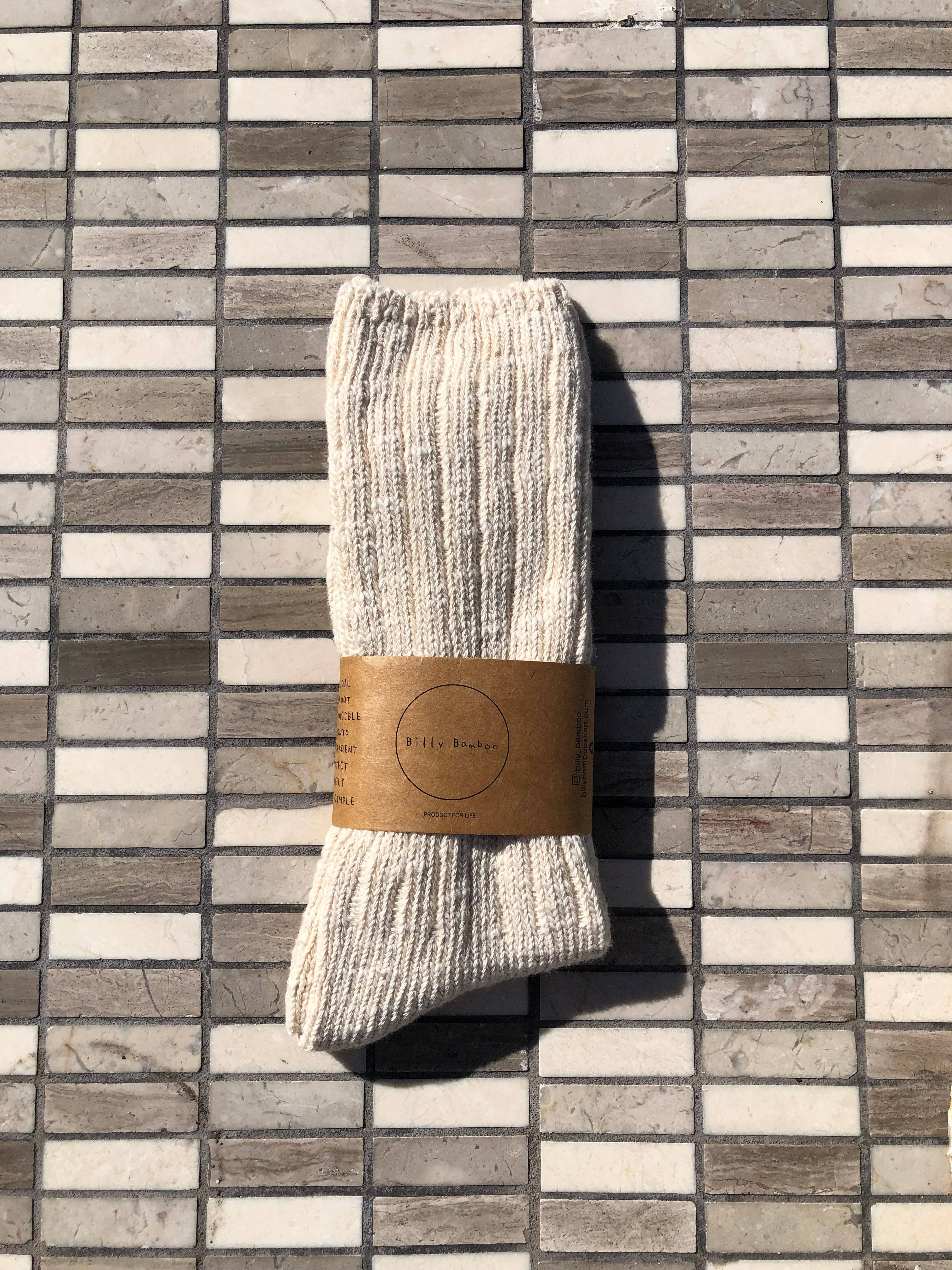 SLUB COTTON HIGH SOCKS