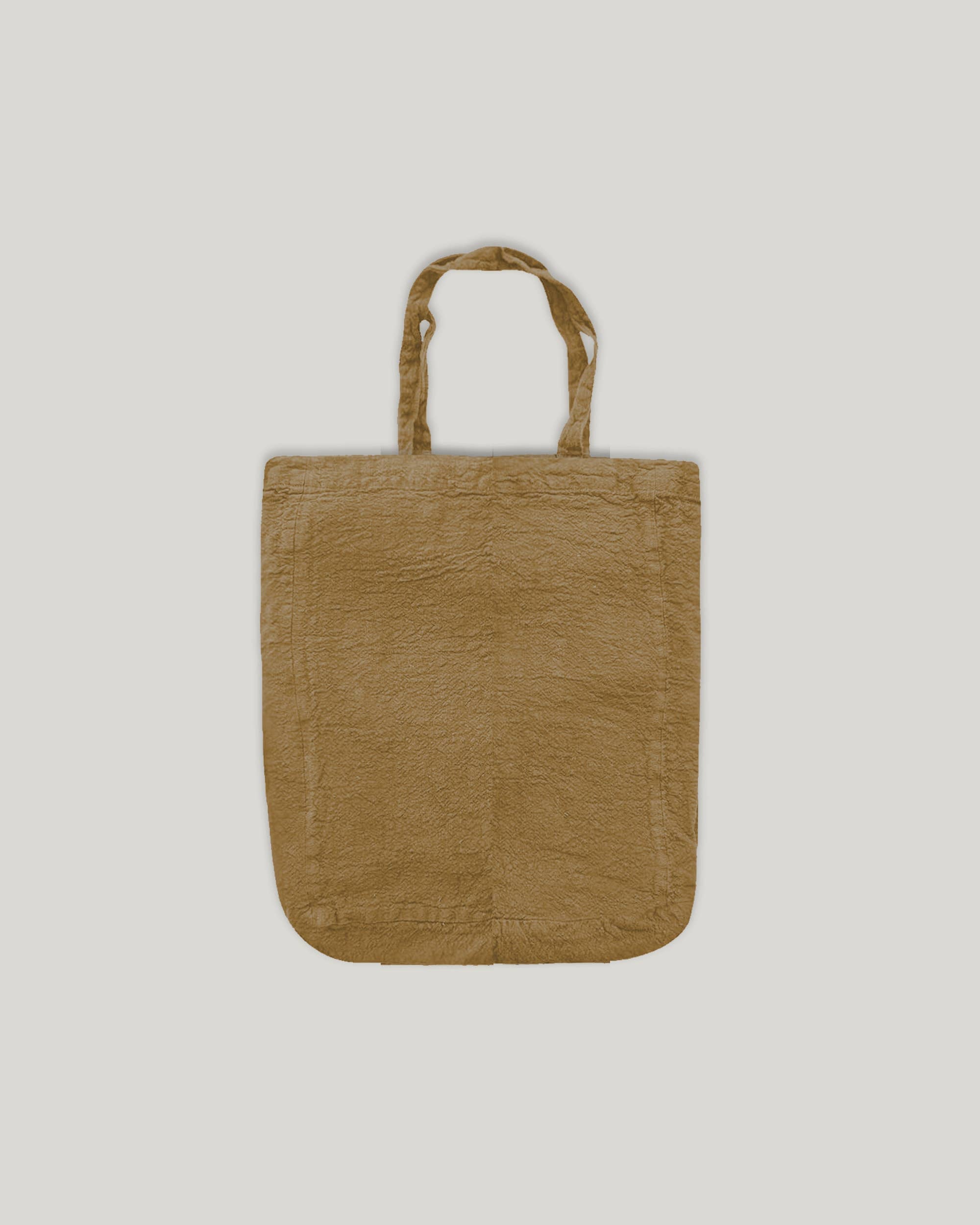 French raw linen tote bag