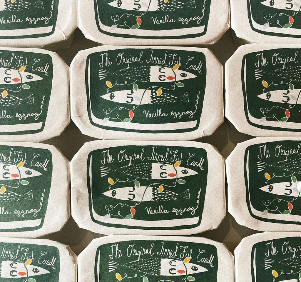 Tinned Candle - Tinned Fish Candle - Vanilla Eggnog