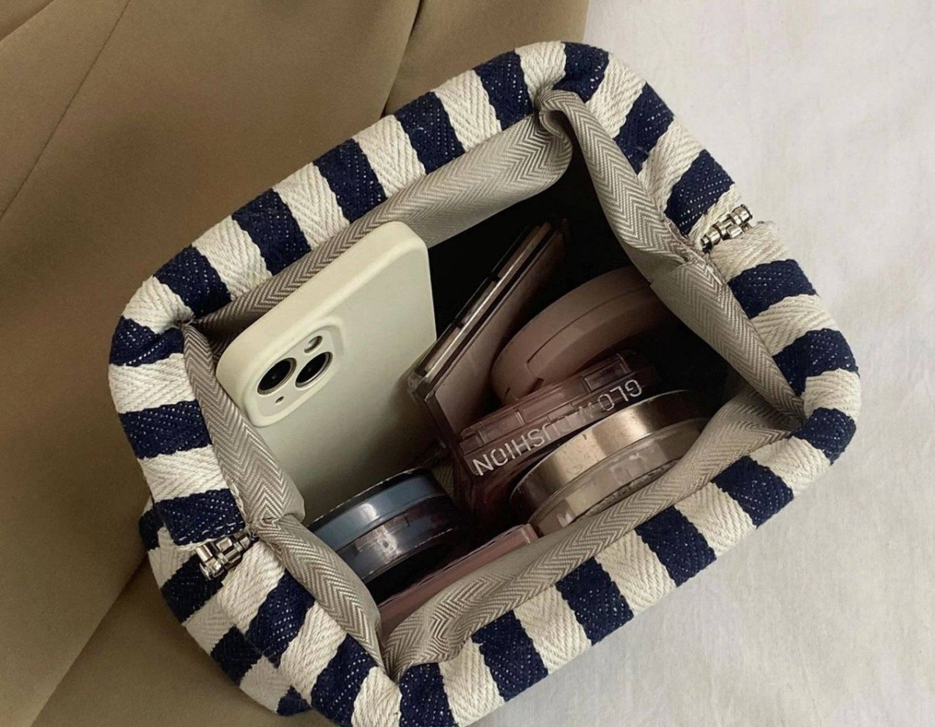 Striped Travel Pouch