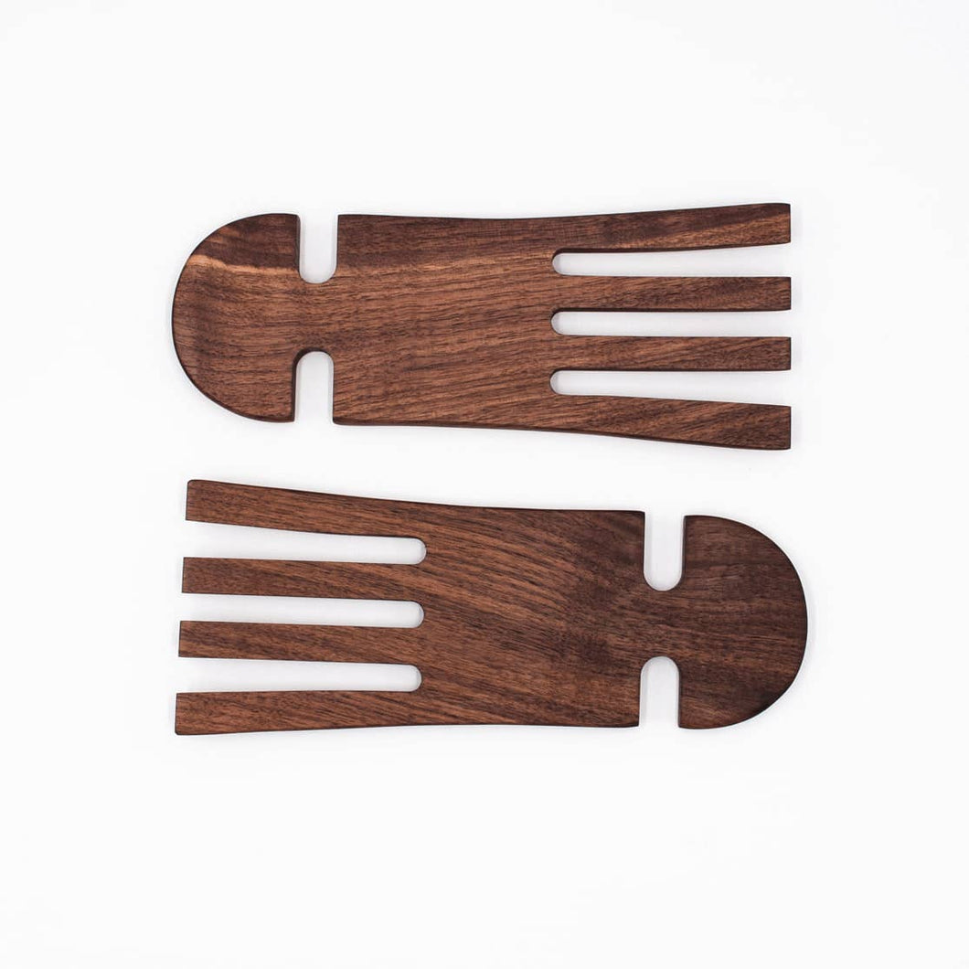 Walnut Wood Salad Hands