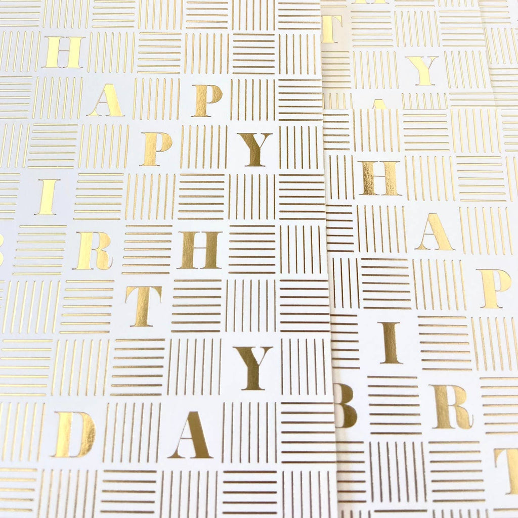 Gold Foil Checker Happy Birthday