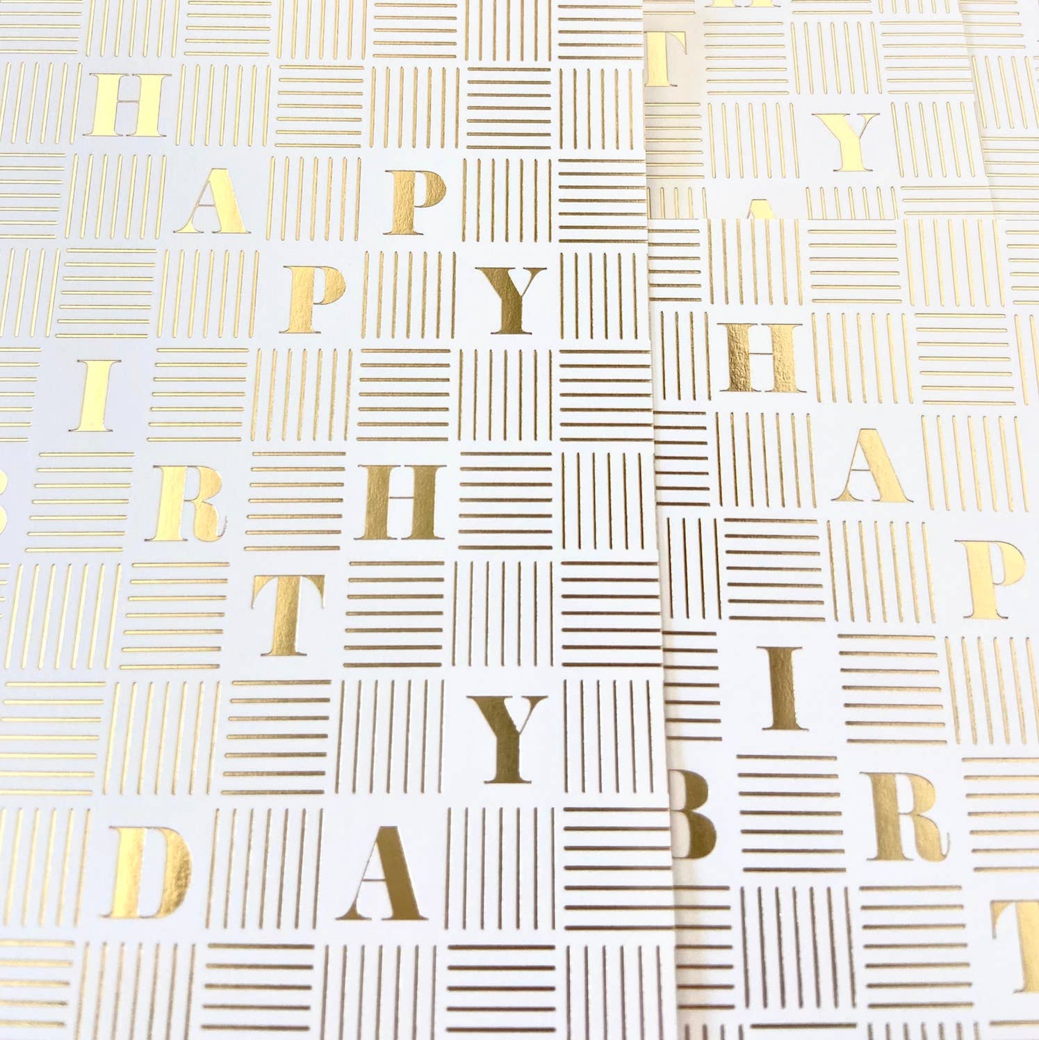 Gold Foil Checker Happy Birthday