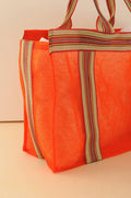 Orange recycled nylon beach bag