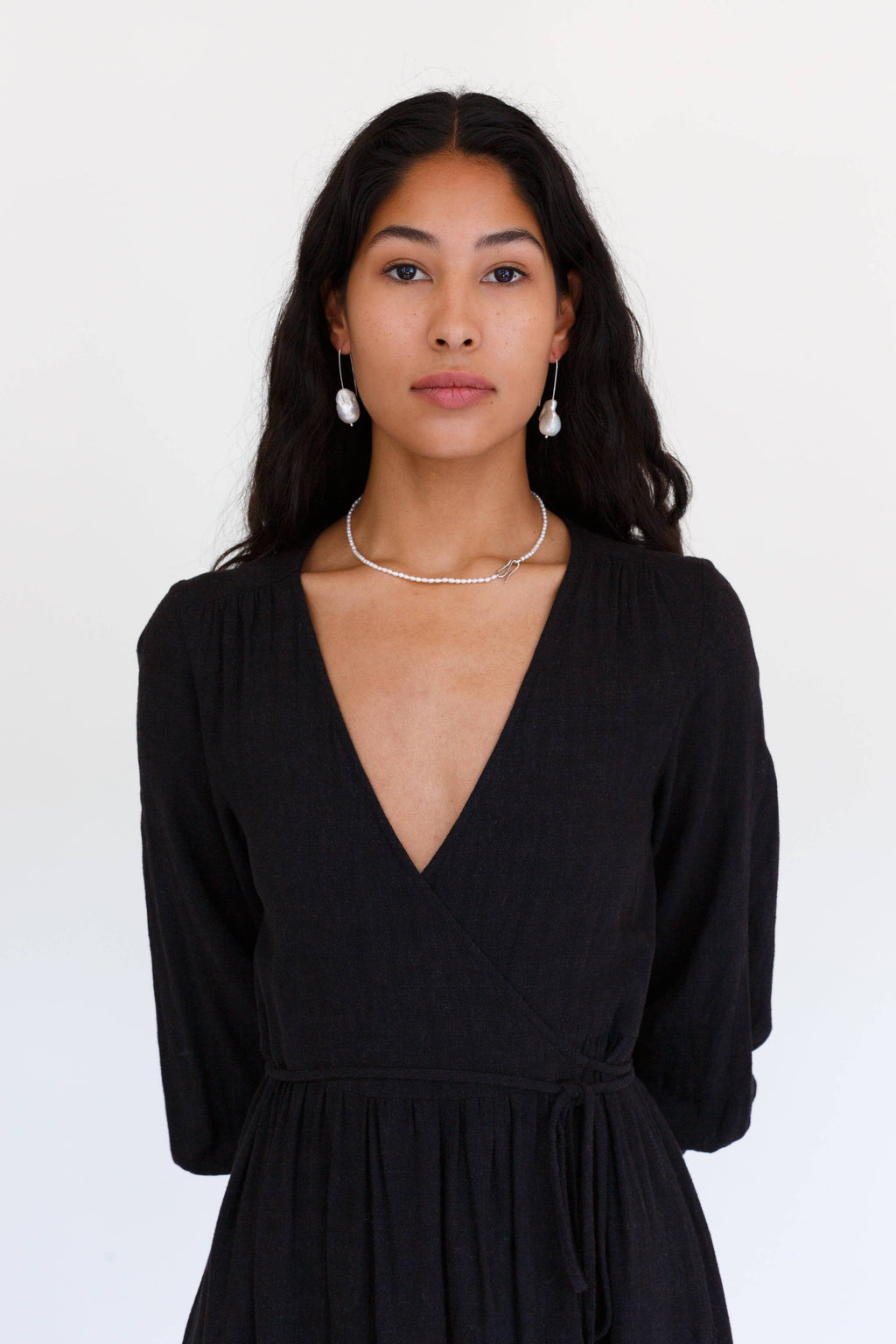 Endless Pearl Hoop Earrings
