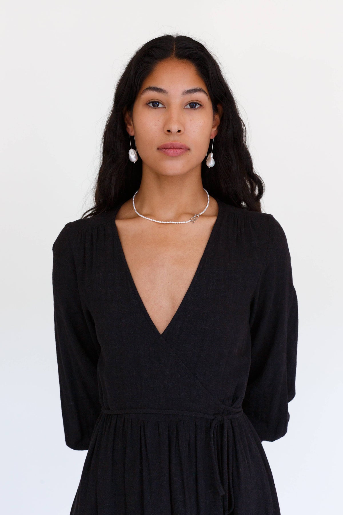Endless Pearl Hoop Earrings