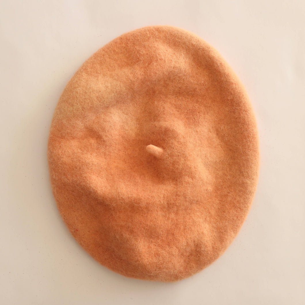 Naturally Dyed Beret - peachy