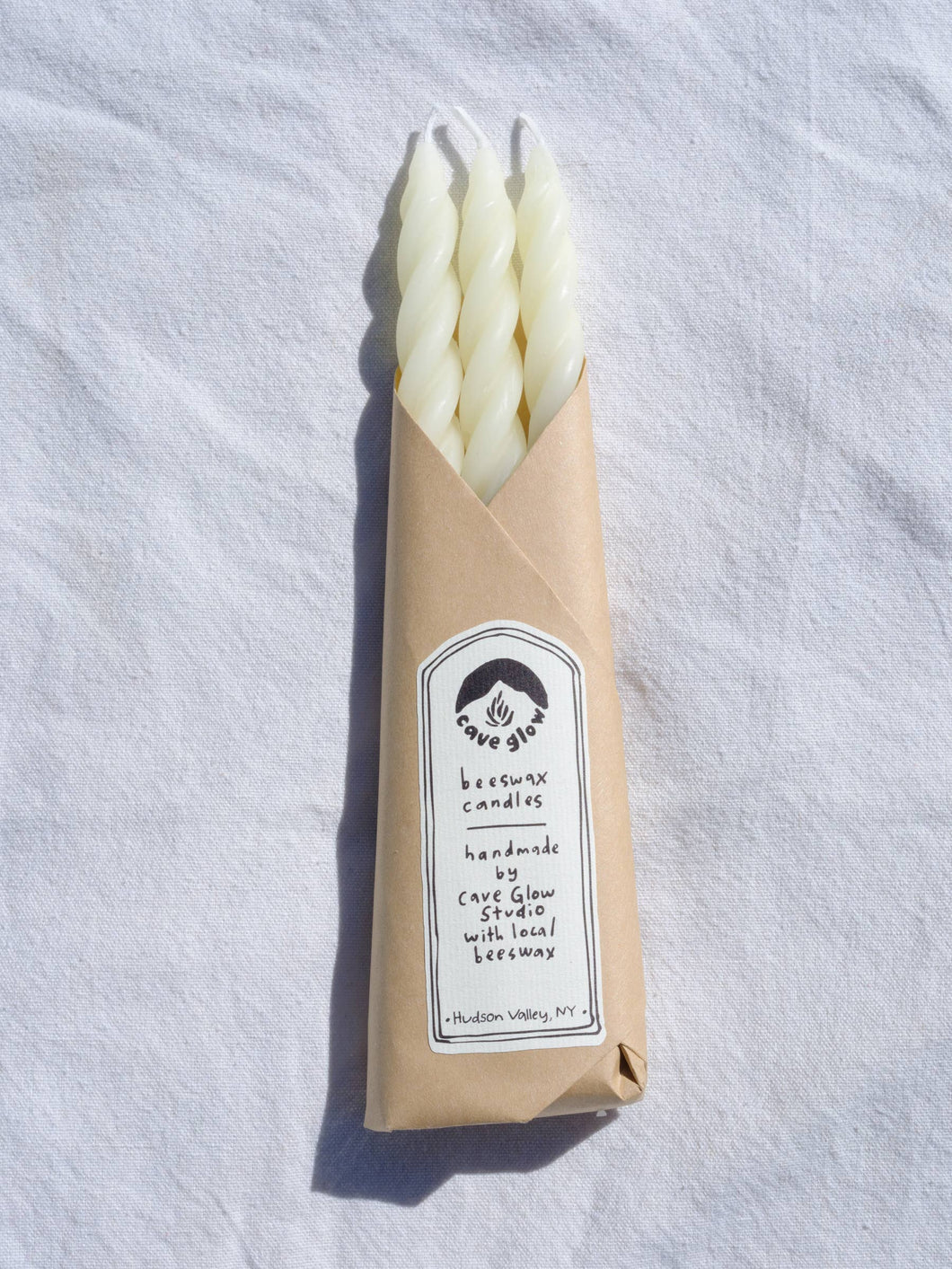 White Beeswax Spiral-Set of 3